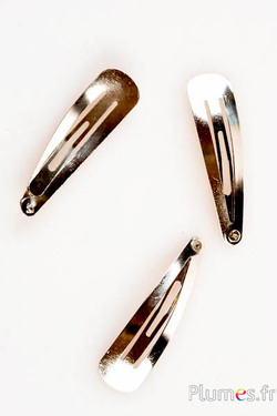 Barrettes  - 50 mm x 6 mm - argenté